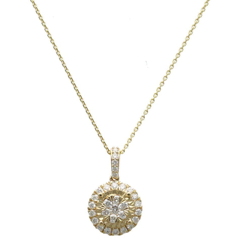 Geelgouden Collier met diamant 