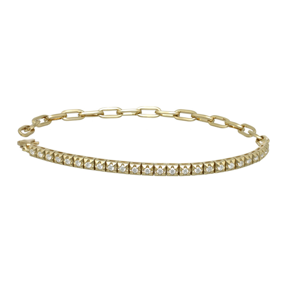 Geelgouden fantasie armband met diamant