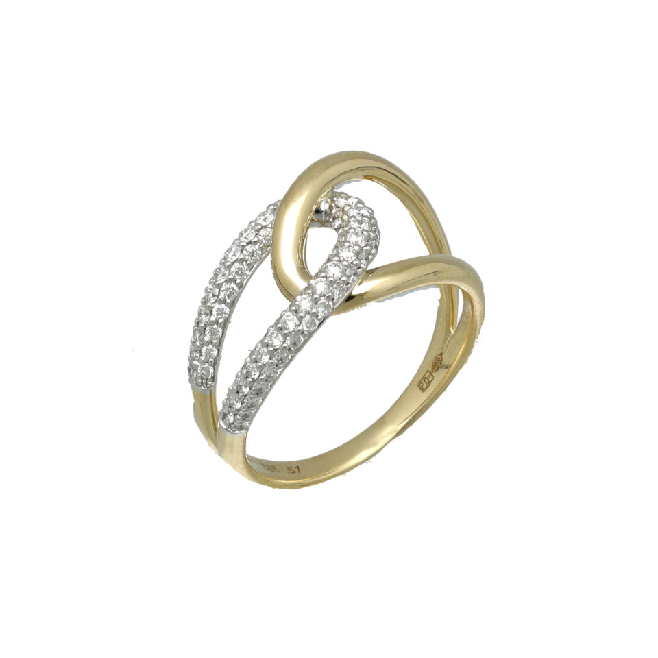 Geelgouden slag ring met diamant 0.57 ct