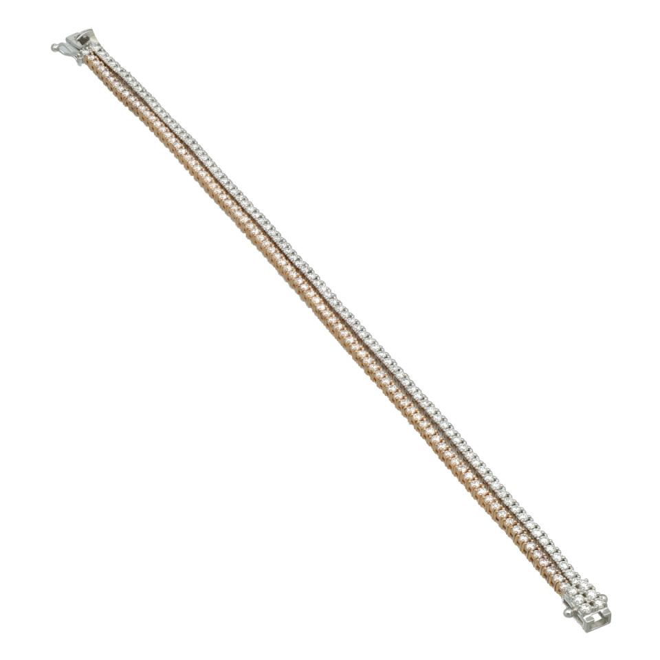 Rose/Witgouden Tennisarmband met briljant 3.60ct