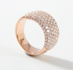 18 krt brede Rosé gouden Briljant ring 2.45 Ct