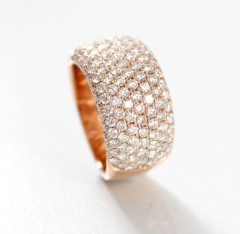 18 krt brede Rosé gouden Briljant ring 2.45 Ct