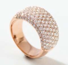 18 krt brede Rosé gouden Briljant ring 2.45 Ct