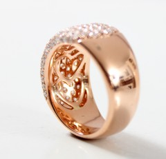 18 krt brede Rosé gouden Briljant ring 2.45 Ct