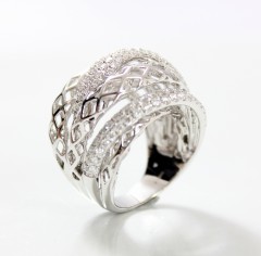 18 krt Witgouden handgemaakte Briljant ring 2.00 Ct