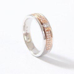 14krt. gouden Bi-color ring met Briljant