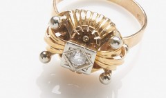 14 krt diamant ring. Art nouveau ca. 1940