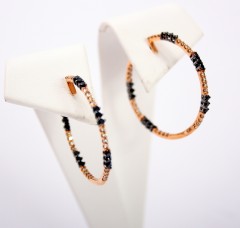 18 Krt. gouden oorringen Black & White Diamonds