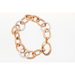 Bi-Color fantasie armband 18 Krt. goud