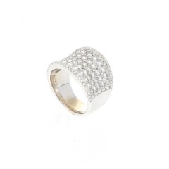 18 Krt. brede witgouden briljant ring, 3,25 ct totaal