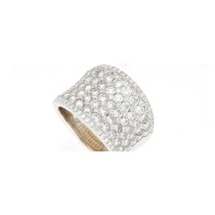 18 Krt. brede witgouden briljant ring, 3,25 ct totaal