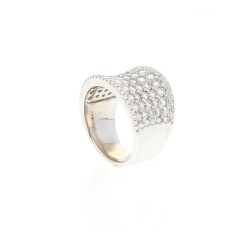 18 Krt. brede witgouden briljant ring, 3,25 ct totaal