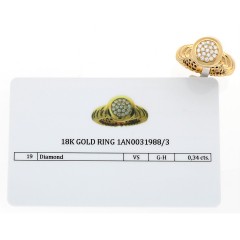 18 Krt Geelgouden Briljant ring 0.34 Ct