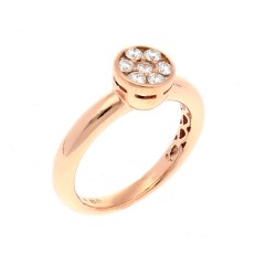 18 Krt. rosé gouden briljant ring 0.38 Ct. 