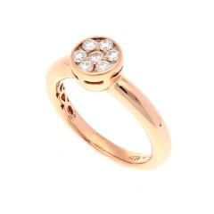 18 Krt. rosé gouden briljant ring 0.38 Ct. 