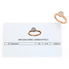 18 Krt. rosé gouden briljant ring 0.38 Ct. 