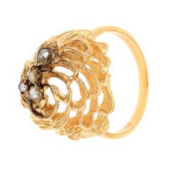 Handgemaakte Vintage Gouden ring met Diamant