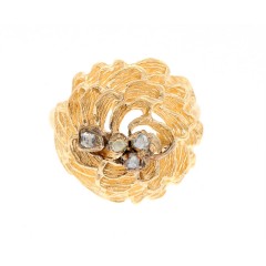 Handgemaakte Vintage Gouden ring met Diamant