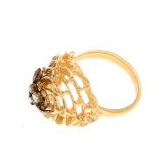 Handgemaakte Vintage Gouden ring met Diamant