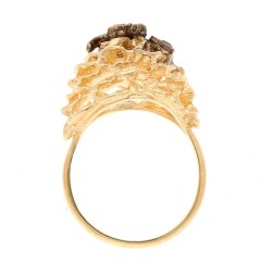 Handgemaakte Vintage Gouden ring met Diamant