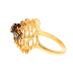 Handgemaakte Vintage Gouden ring met Diamant