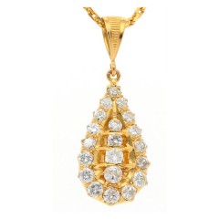 22 Krt. gouden collier, hanger gezet met Briljant ca. 1.00Ct. 