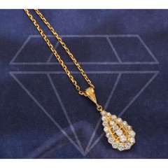 22 Krt. gouden collier, hanger gezet met Briljant ca. 1.00Ct. 