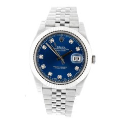Rolex Datejust 41 Blue Index Ref.126334 met diamant. 