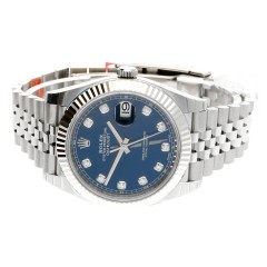 Rolex Datejust 41 Blue Index Ref.126334 met diamant. 