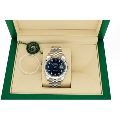 Rolex Datejust 41 Blue Index Ref.126334 met diamant. 