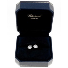 Chopard Happy Diamonds oorbellen 18Krt. witgoud 0.11 Ct.