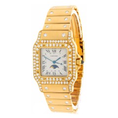 Cartier Santos Galbee Moonpahse 18Krt. geelgoud