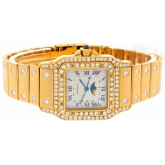 Cartier Santos Galbee Moonpahse 18Krt. geelgoud