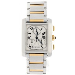 Cartier Tank Francaise Chronoflex. Goud/staal