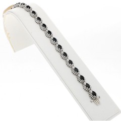 14 Krt. klassieke armband met Saffier & Briljant ca. 3.00ct