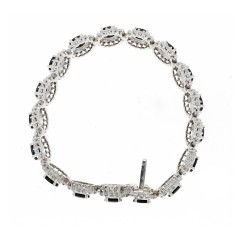 14 Krt. klassieke armband met Saffier & Briljant ca. 3.00ct