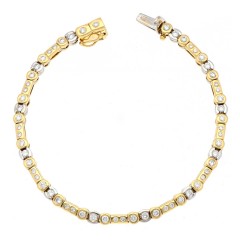 18 krt Bi-Color Armband met Briljant ca. 1.60 Ct