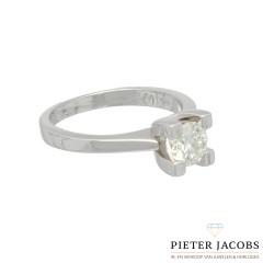 Witgouden Solitair ring 0.75 Ct