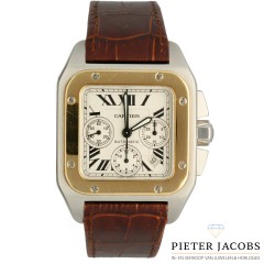 Cartier Santos 100 XL goud/staal Ref. 2740