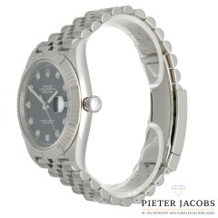 Rolex Datejust 41 Blue dial met Diamant Ref. 126334