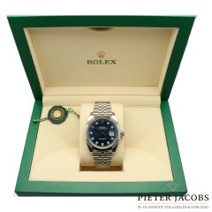 Rolex Datejust 41 Blue dial met Diamant Ref. 126334