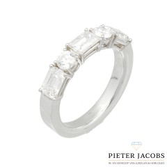 Witgouden Diamant ring, Asscher Cut. 2.15 Ct