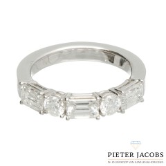 Witgouden Diamant ring, Asscher Cut. 2.15 Ct