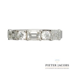 Witgouden Diamant ring, Asscher Cut. 2.15 Ct
