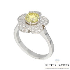 18 Krt ring Fancy Color Diamant 0.85 Ct 