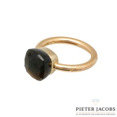 Pomellato 18K. rosegouden Nudo ring met Rook kwarts 