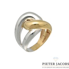 14krt. gouden Bi-color schakel ring 