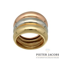 Moderne 14Krt. gouden Tri-color ring € 895,- nu € 585,-