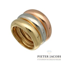 Moderne 14Krt. gouden Tri-color ring € 895,- nu € 585,-