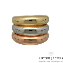 Moderne 14Krt. gouden Tri-color ring € 895,- nu € 585,-